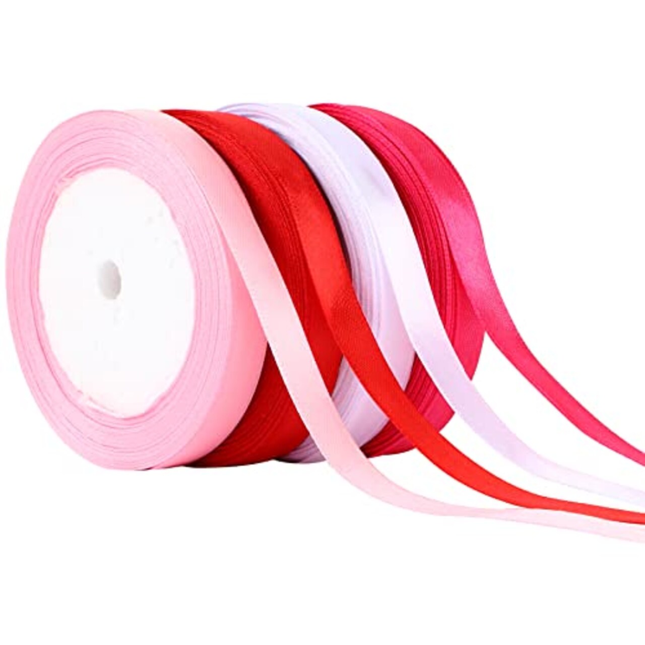 4 Rolls 100 Yards Valentine's Day Ribbons for Gift Wrapping, 10mm Wide  Valentines Satin Ribbon for Valentine's Day Wedding Holiday Craft Projects
